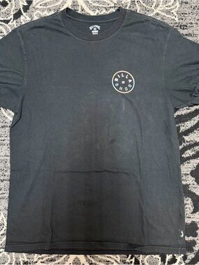 Billabong Black Short Sleeve Tee with Small Multicolor Chest Logo